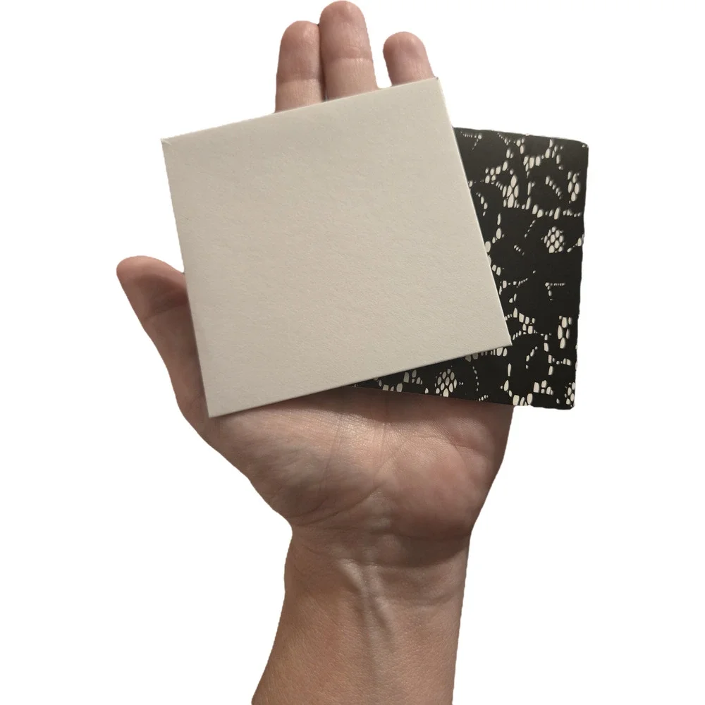 DKNY C Lace Pattern Boxed Stationery 24 Set black and white mini cards envelopes